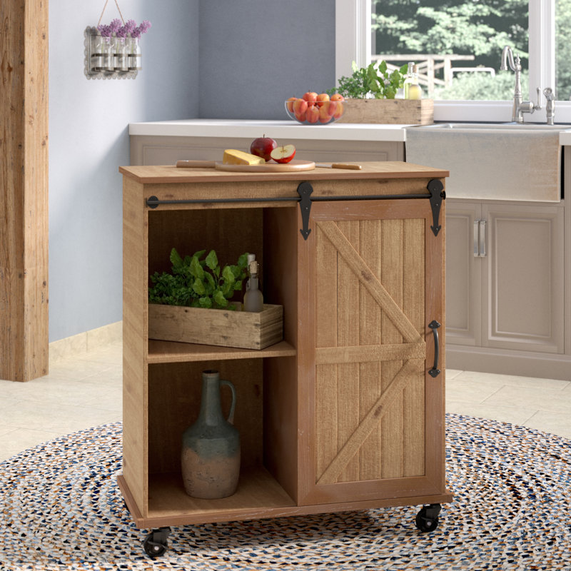 August Grove® Aghan MultiPurpose Wooden Rolling Kitchen Cart & Reviews